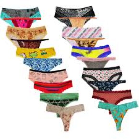 NEW LOT OF 15 PIECES WOMEN'S THONGS STYLE UNDERWARE - Picture 1 of 2